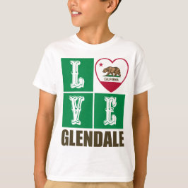 Kalifornien Statlig flagga Heart Glendale T Shirt