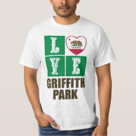 Kalifornien Statlig flagga Heart Griffith Park T Shirt