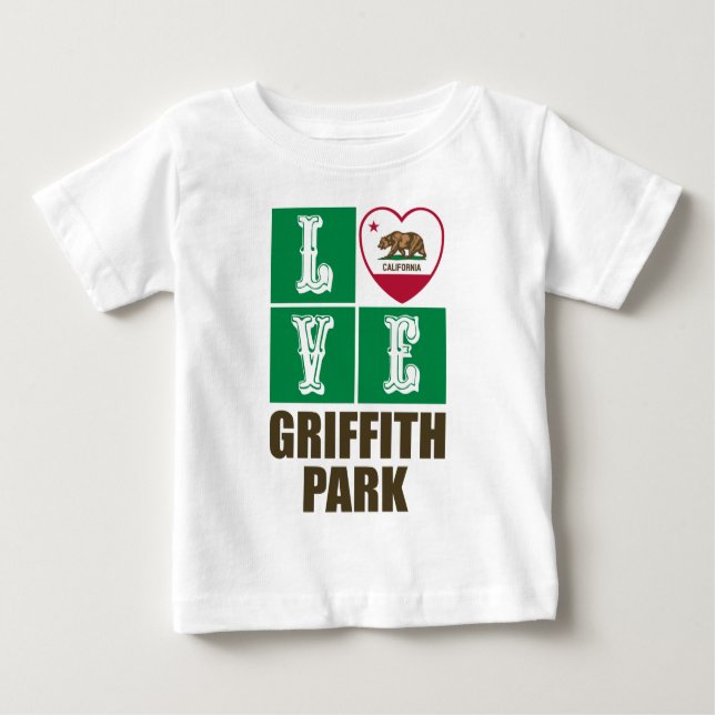 Kalifornien Statlig flagga Heart Griffith Park T Shirt (Framsida)