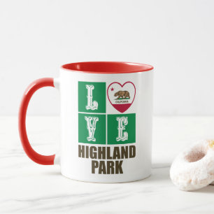 Kalifornien Statlig flagga Heart Highland Park Mugg