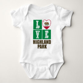Kalifornien Statlig flagga Heart Highland Park T Shirt