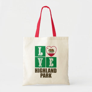 Kalifornien Statlig flagga Heart Highland Park Tygkasse