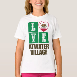 Kalifornien Statlig flagga Heart Kärlek Atwater Vi T Shirt