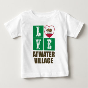 Kalifornien Statlig flagga Heart Kärlek Atwater Vi T Shirt