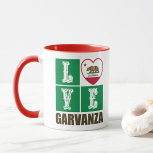 Kalifornien Statlig flagga Heart Kärlek Garvanza Mugg