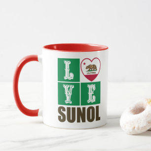 Kalifornien Statlig flagga Heart Kärlek Sunol Mugg