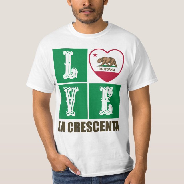 Kalifornien Statlig flagga Heart La Crescenta T Shirt (Framsida)
