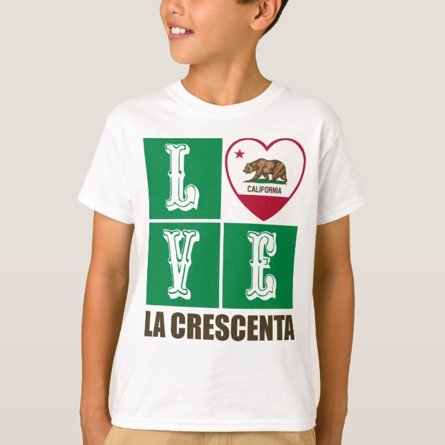 Kalifornien Statlig flagga Heart La Crescenta T Shirt (Framsida)