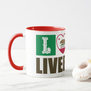 Kalifornien Statlig flagga Heart Livermore Mugg