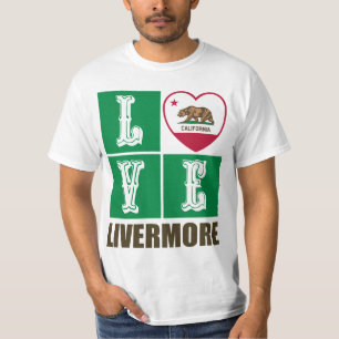 Kalifornien Statlig flagga Heart Livermore T Shirt