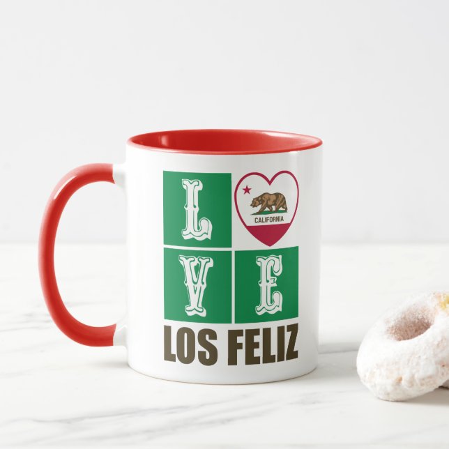 Kalifornien Statlig flagga Heart Los Feliz Mugg (Med munk)