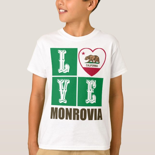 Kalifornien Statlig flagga Heart Monrovia T Shirt (Framsida)