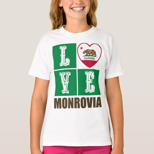Kalifornien Statlig flagga Heart Monrovia T Shirt (Framsida)