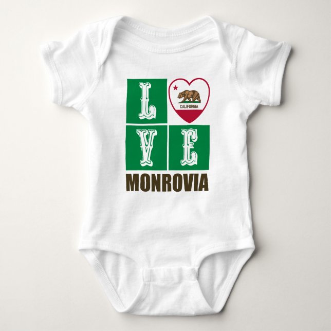 Kalifornien Statlig flagga Heart Monrovia T Shirt (Framsida)