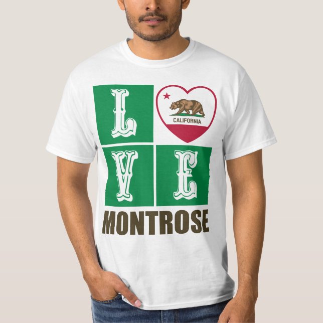 Kalifornien Statlig flagga Heart Montrose T Shirt (Framsida)