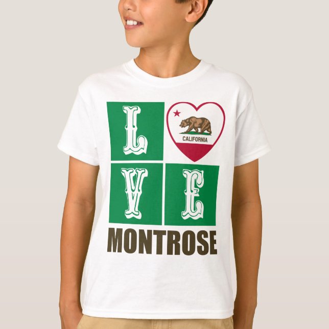 Kalifornien Statlig flagga Heart Montrose T Shirt (Framsida)