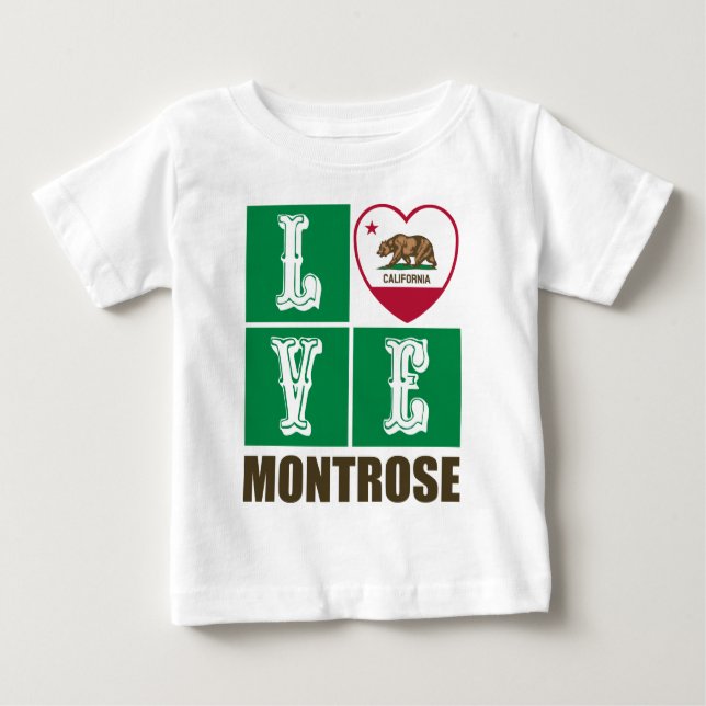 Kalifornien Statlig flagga Heart Montrose T Shirt (Framsida)