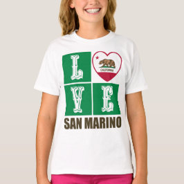 Kalifornien Statlig flagga Heart San Marino T Shirt