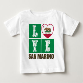 Kalifornien Statlig flagga Heart San Marino T Shirt