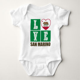 Kalifornien Statlig flagga Heart San Marino T Shirt