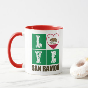Kalifornien Statlig flagga Heart San Ramon Mugg