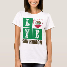 Kalifornien Statlig flagga Heart San Ramon T Shirt