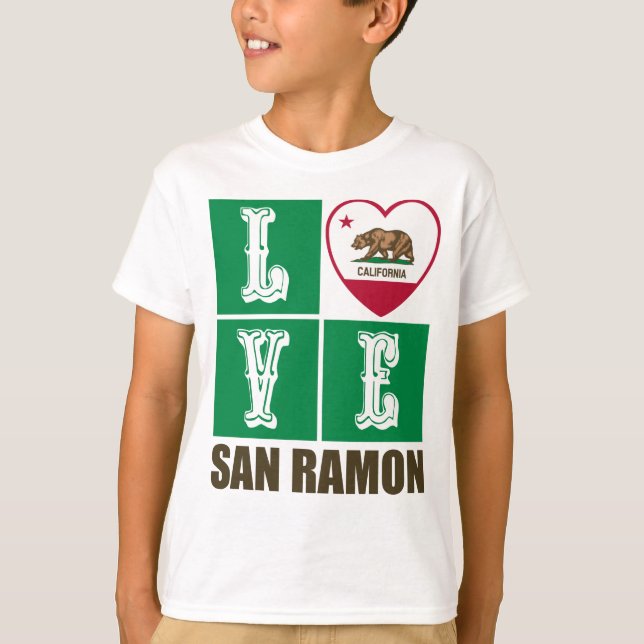 Kalifornien Statlig flagga Heart San Ramon T Shirt (Framsida)