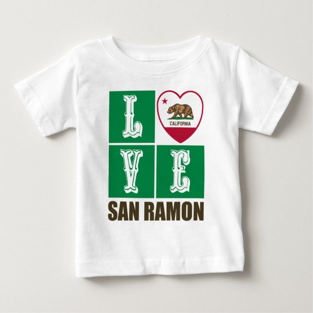 Kalifornien Statlig flagga Heart San Ramon T Shirt (Framsida)