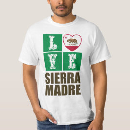 Kalifornien Statlig flagga Heart Sierra Madre T Shirt