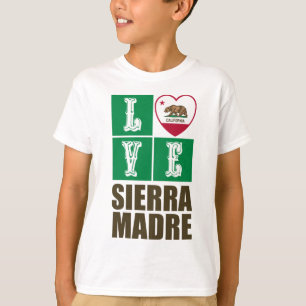 Kalifornien Statlig flagga Heart Sierra Madre T Shirt