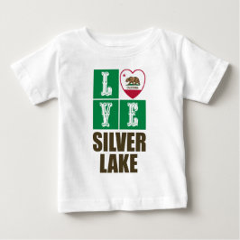 Kalifornien Statlig flagga Heart Silver Sjö T Shirt