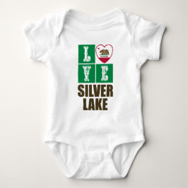 Kalifornien Statlig flagga Heart Silver Sjö T Shirt