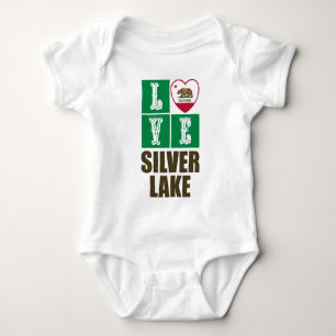 Kalifornien Statlig flagga Heart Silver Sjö T Shirt
