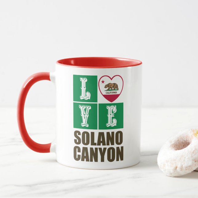 Kalifornien Statlig flagga Heart Solano Canyon Mugg (Med munk)