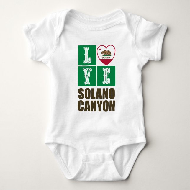 Kalifornien Statlig flagga Heart Solano Canyon T Shirt (Framsida)