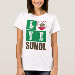 Kalifornien Statlig flagga Heart Sunol T Shirt