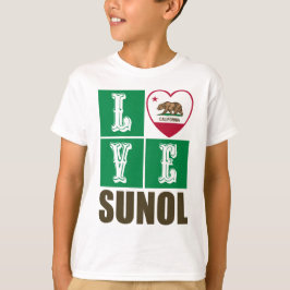 Kalifornien Statlig flagga Heart Sunol T Shirt