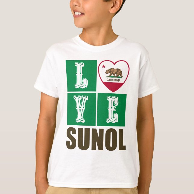 Kalifornien Statlig flagga Heart Sunol T Shirt (Framsida)