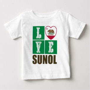 Kalifornien Statlig flagga Heart Sunol T Shirt