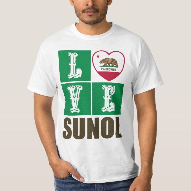 Kalifornien Statlig flagga Heart Sunol T Shirt (Framsida)