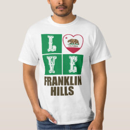 Kalifornien Statlig flagga Kärlek Franklin Backe T Shirt