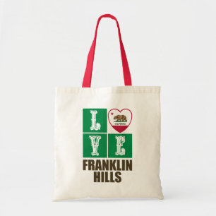 Kalifornien Statlig flagga Kärlek Franklin Backe Tygkasse