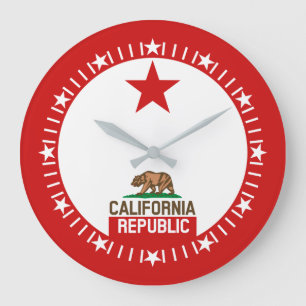 Kalifornien Statlig flagga Large Star Dial Stor Klocka