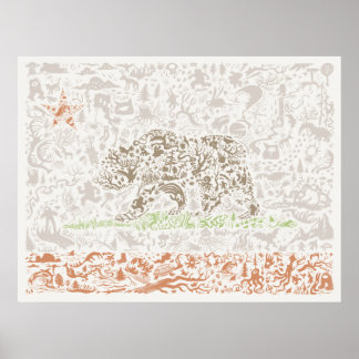 Kalifornien Statlig flagga Poster