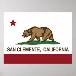 Kalifornien statlig flagga San Clemente Poster