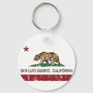 Kalifornien statlig flagga San Luis Obispo Nyckelring
