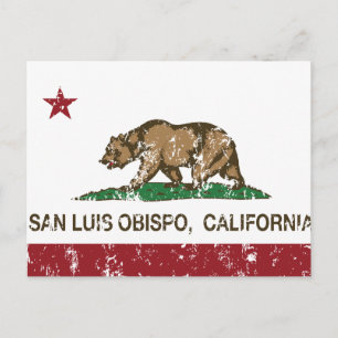 Kalifornien Statlig flagga San Luis Obispo Vykort