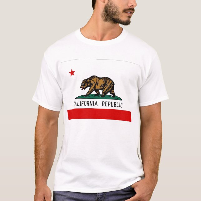 Kalifornien statlig flagga t-shirt (Framsida)