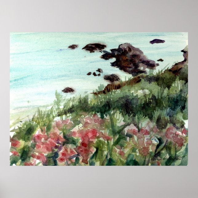 Kalifornien Stilla havet Klippig kustlinje Poster (Framsidan)