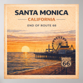 Kalifornien Stillahavskusten Slut Route 66 Poster
